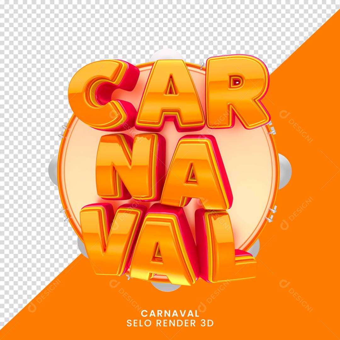 Selo 3D Para Composição Carnaval Promoção PNG Transparente