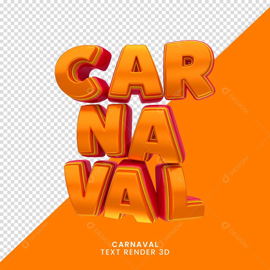 Selo 3D Para Composição Carnaval Promoção PNG Transparente