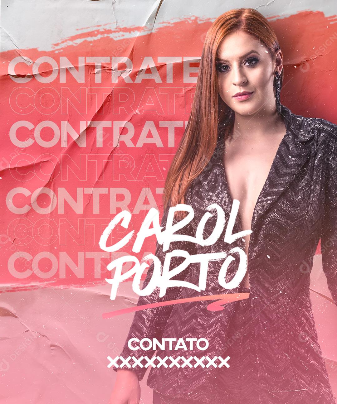 Flyer Carol Porto Agenda Contrate Social Media PSD Editável
