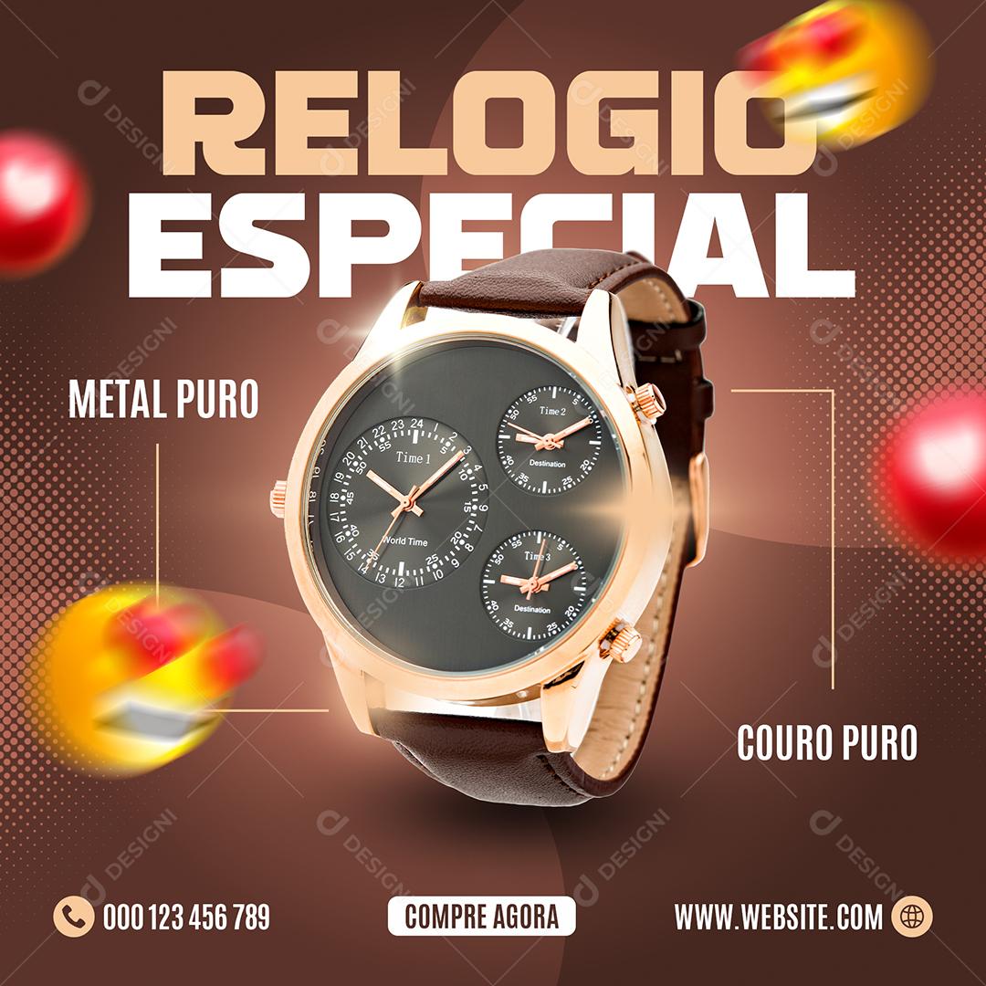 Relógio Especial Social Media PSD Editável