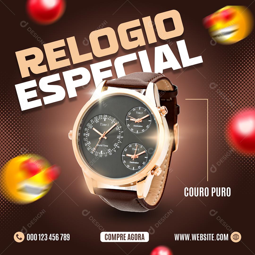 Social Media Relógio Especial PSD Editável