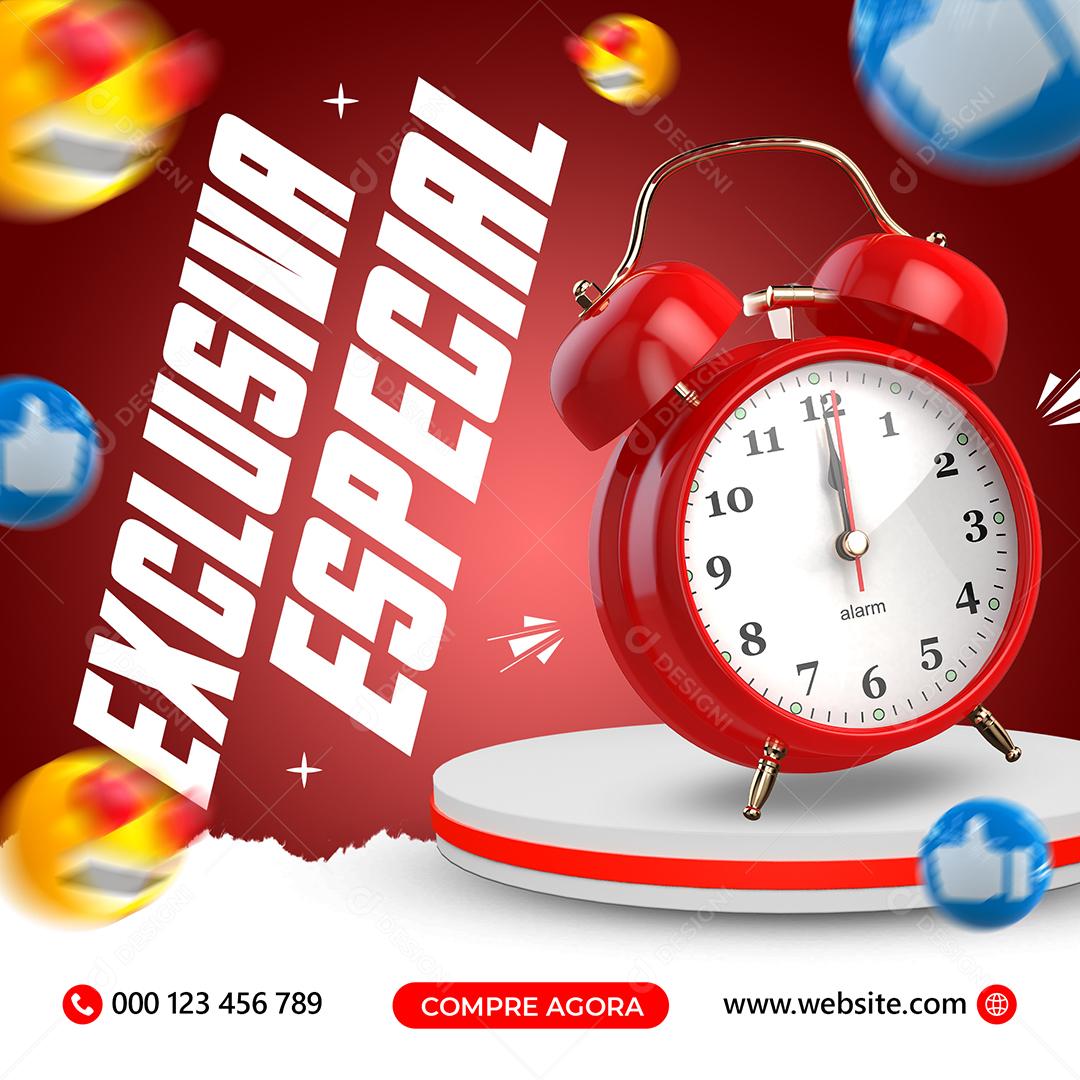 Social Media Exclusive Special Editable PSD Clock