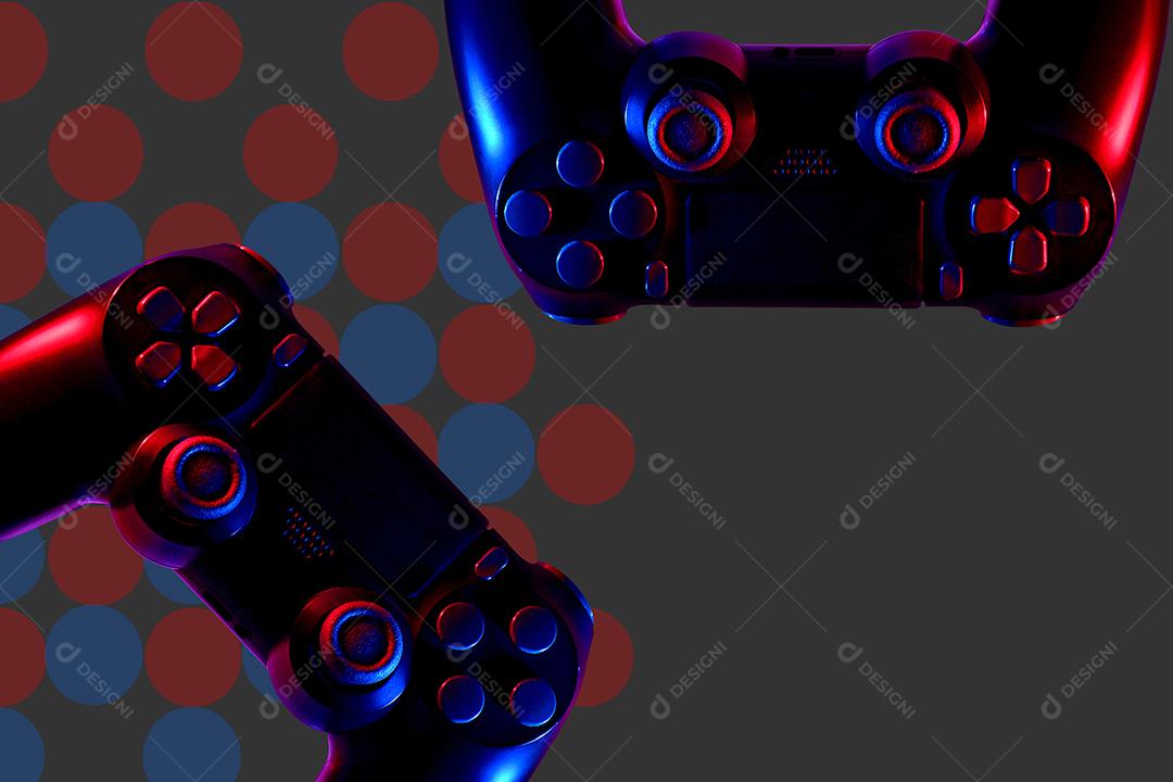 joysticks com fundo neutro em close