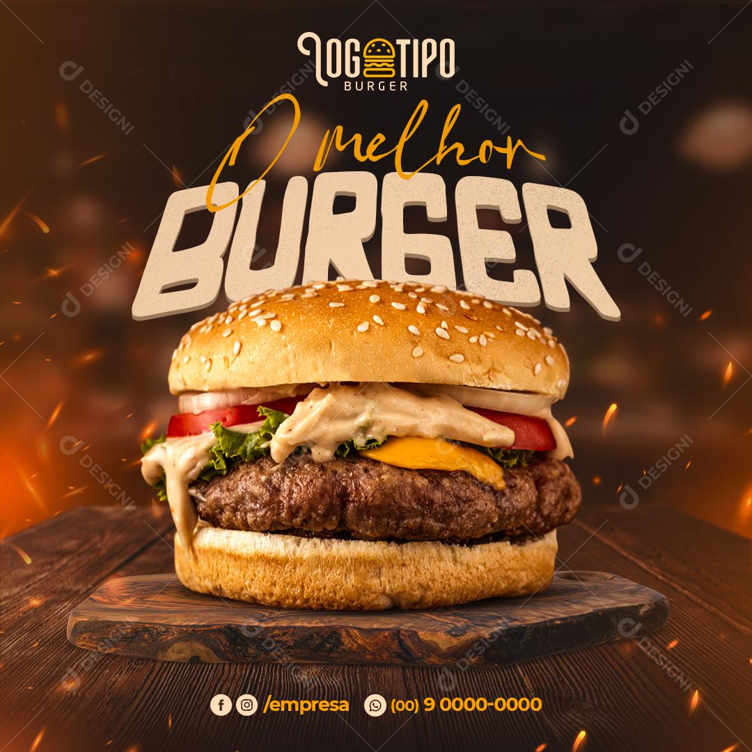 O Melhor Burger Da Cidade Social Media PSD Editável