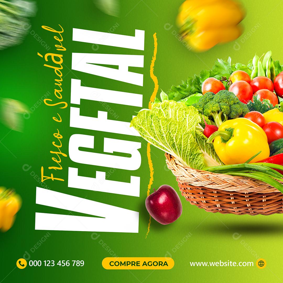 Social Media Fresco e Saudável Vegetal Hortifruti PSD Editável