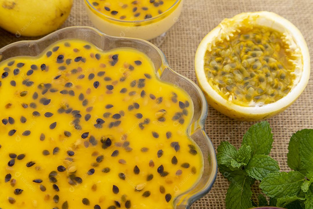 Passion fruit mousse fruit food