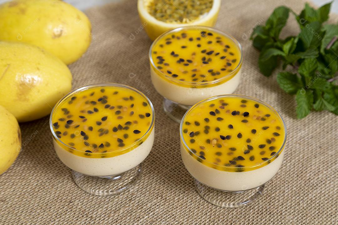 Passion fruit mousse fruit food