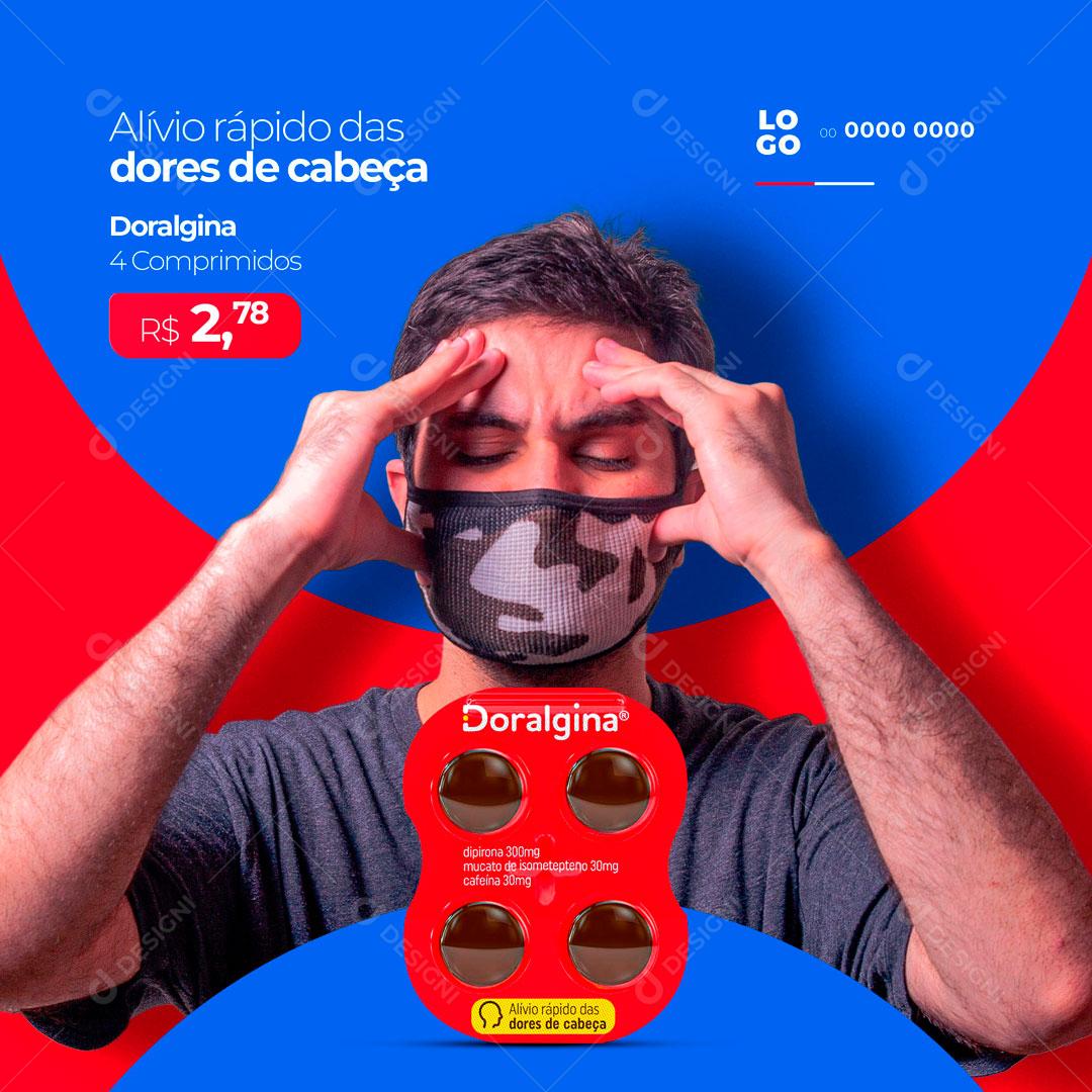 Post Doralgina Farmácia Drogaria Social Media PSD Editável