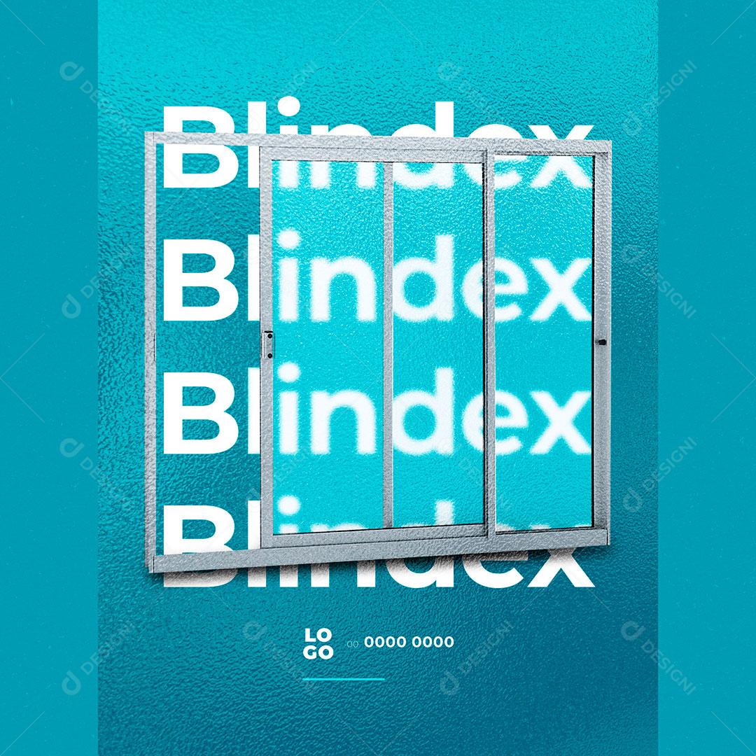 Janela de Blindex Social Media PSD Editável