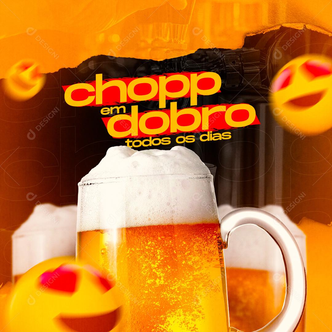 Social Media Chop em dobro todos os dias Barzinho Buteco PSD Editável