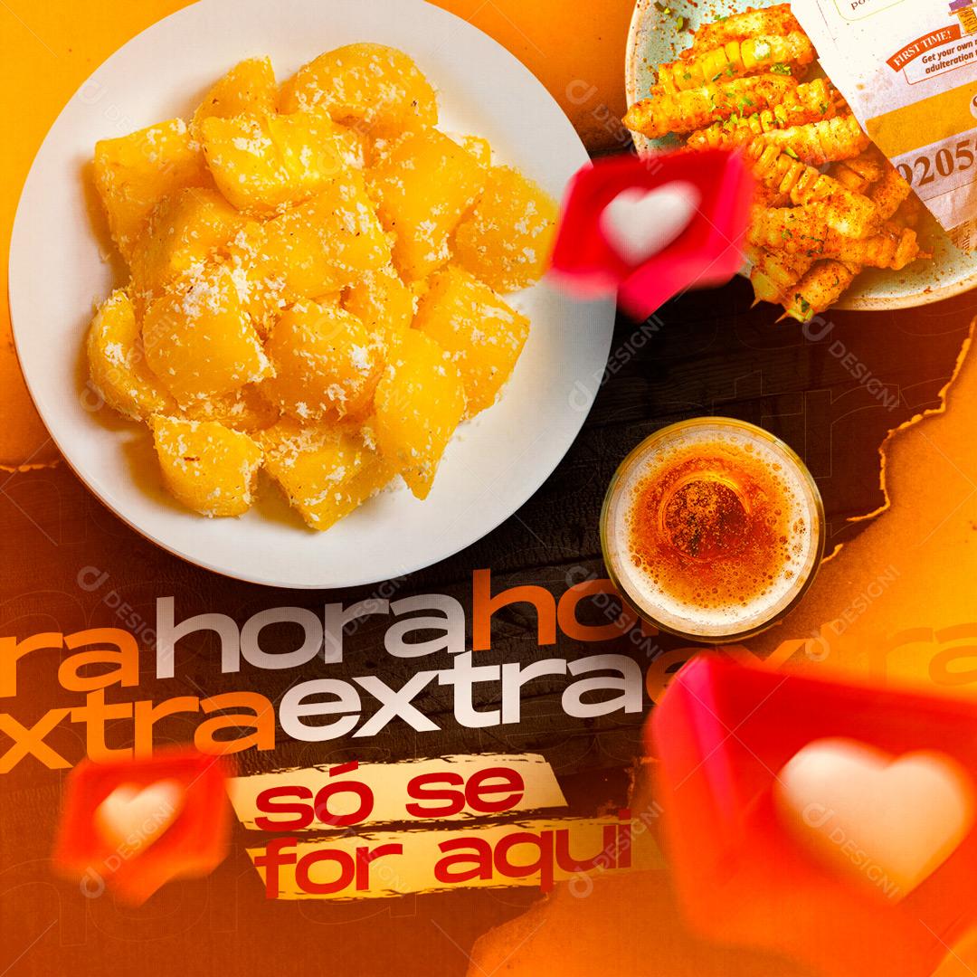 Social Media Ra hora ho xtra extra só se for aqui Barzinho Buteco PSD Editável