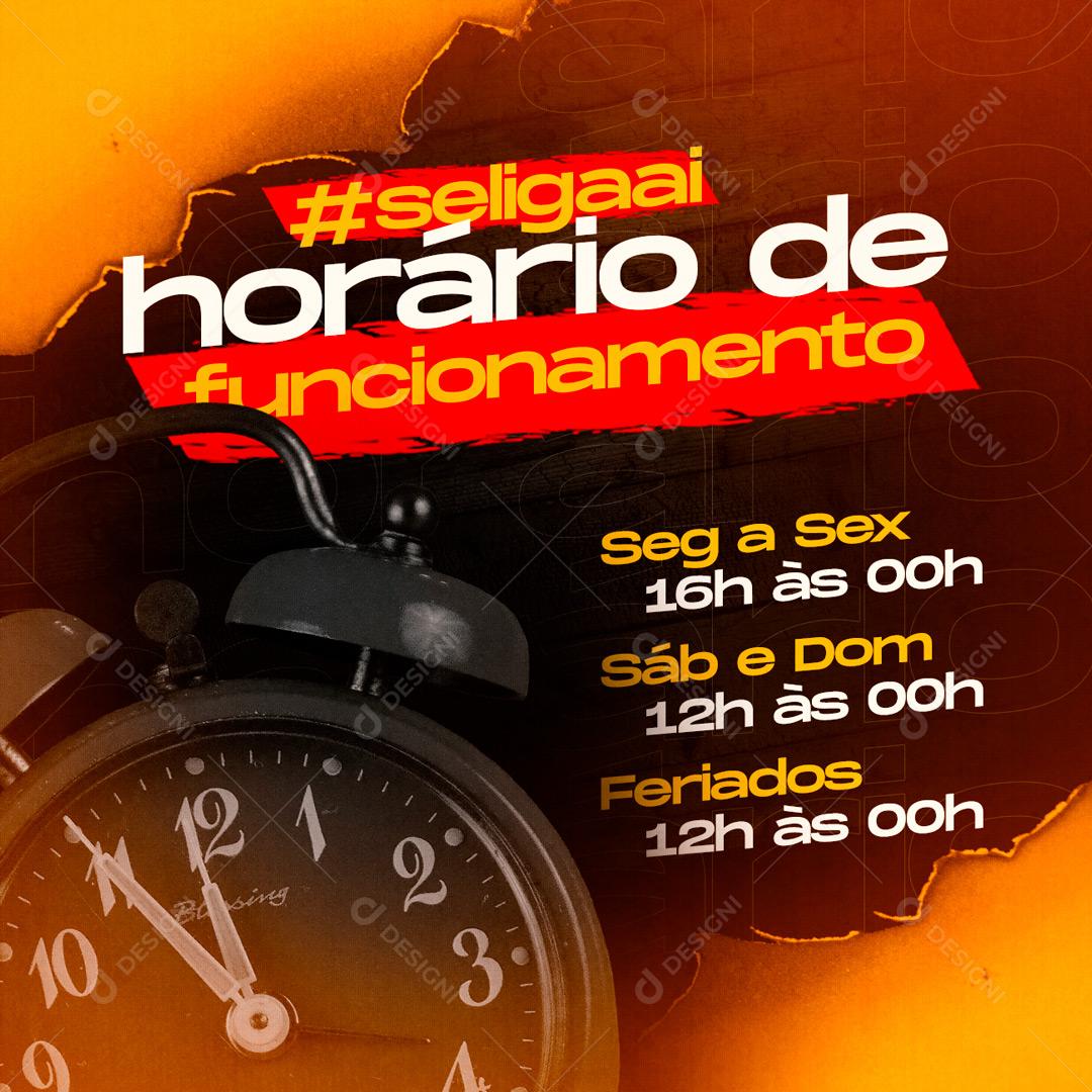 Social Media Horário De Funcionamento Barzinho Buteco PSD Editável