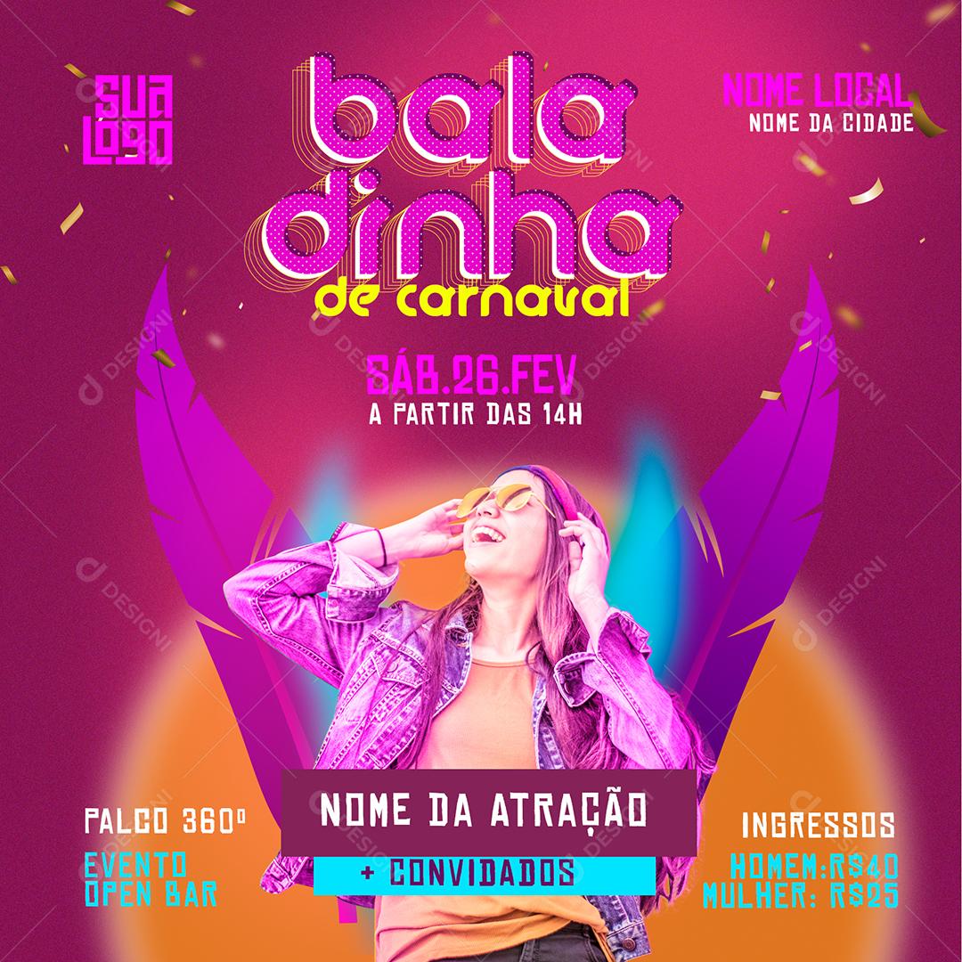 Social Media Baladinha de Carnaval PSD Editável