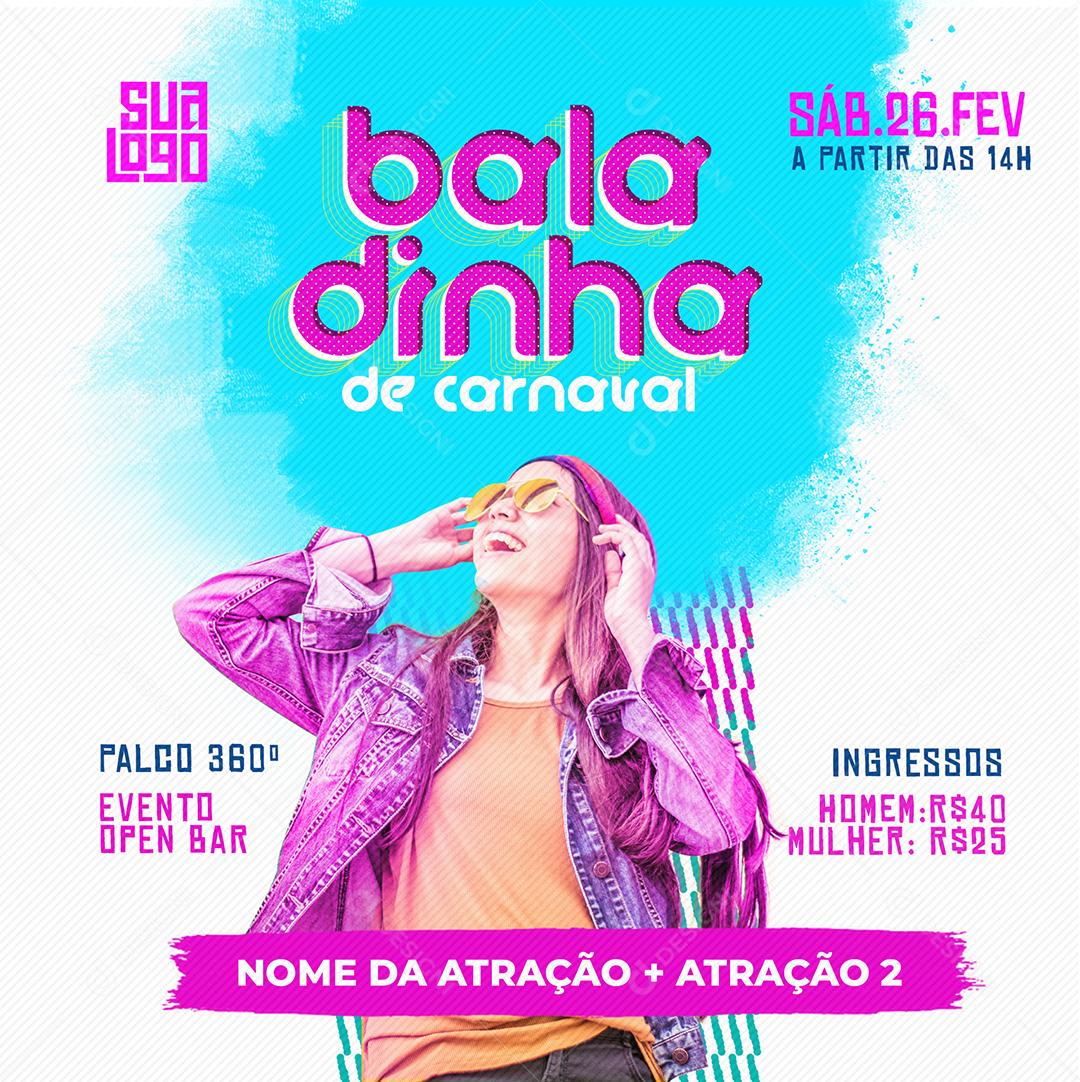 Social Media Flyers Baladinha De Carnaval PSD Editável