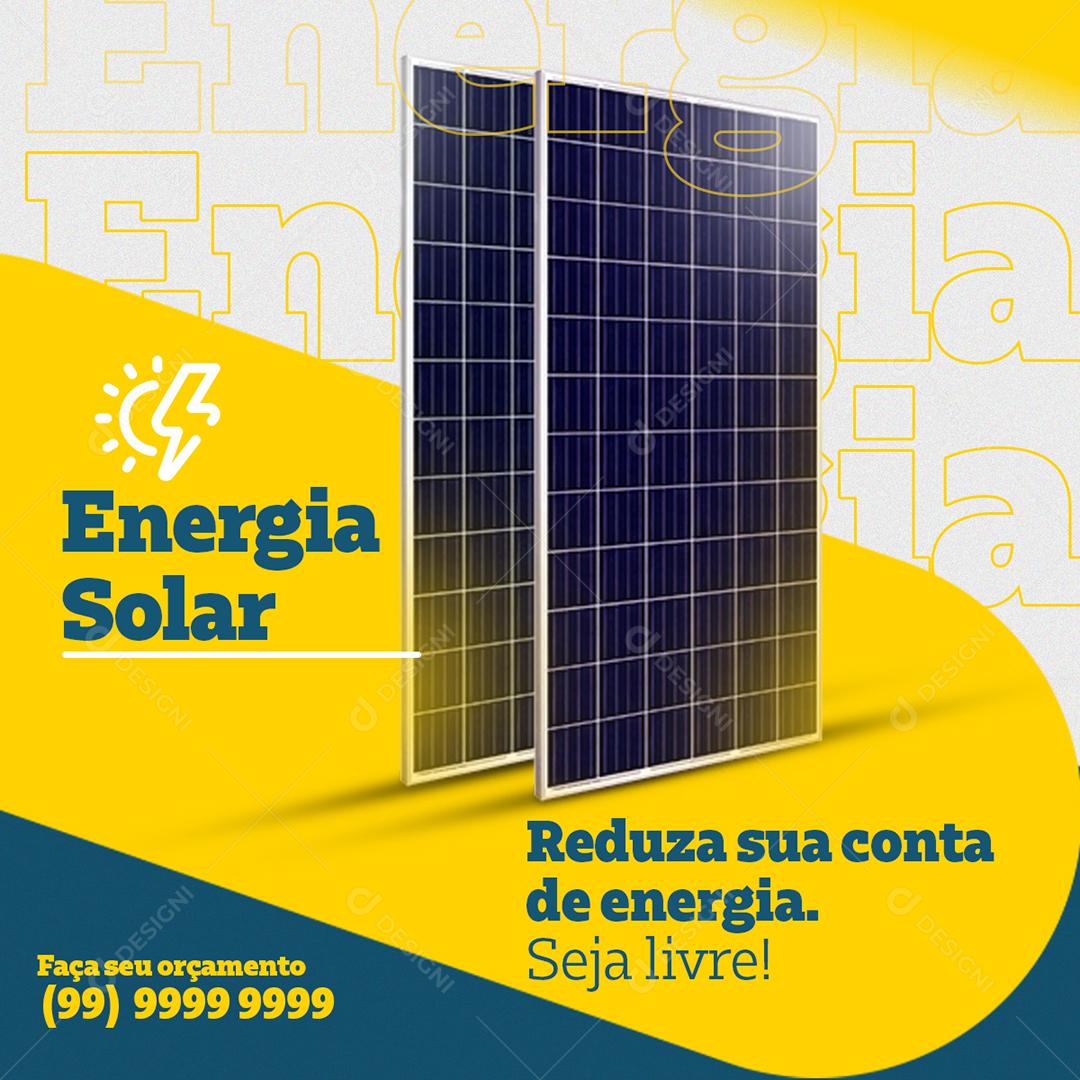 Social Media Energia Solar Reduza sua conta PSD Editável