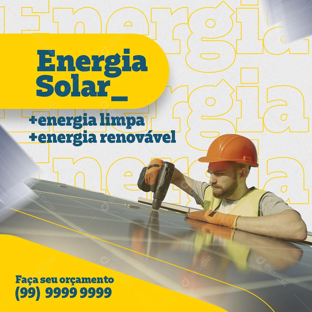Social Media Energia Solar PSD Editável