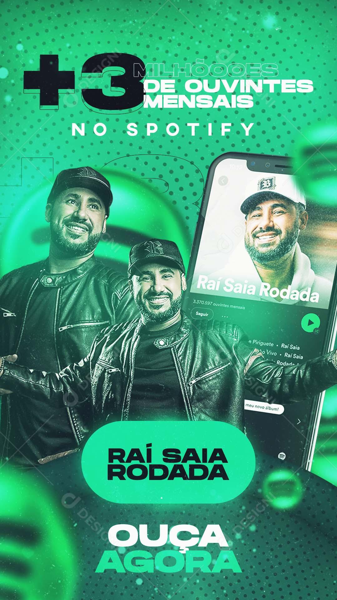 Flyers Spotify Raí Saia Rodada Social Media PSD Editável