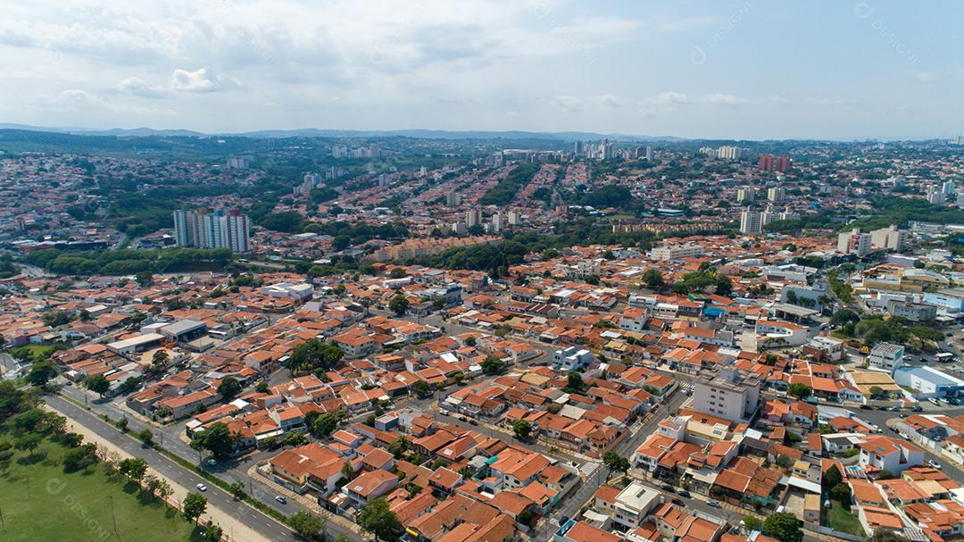 Lagoa do Taquaral em Campinas, vista de cima, parque de Portugal, São Paulo, Brasil