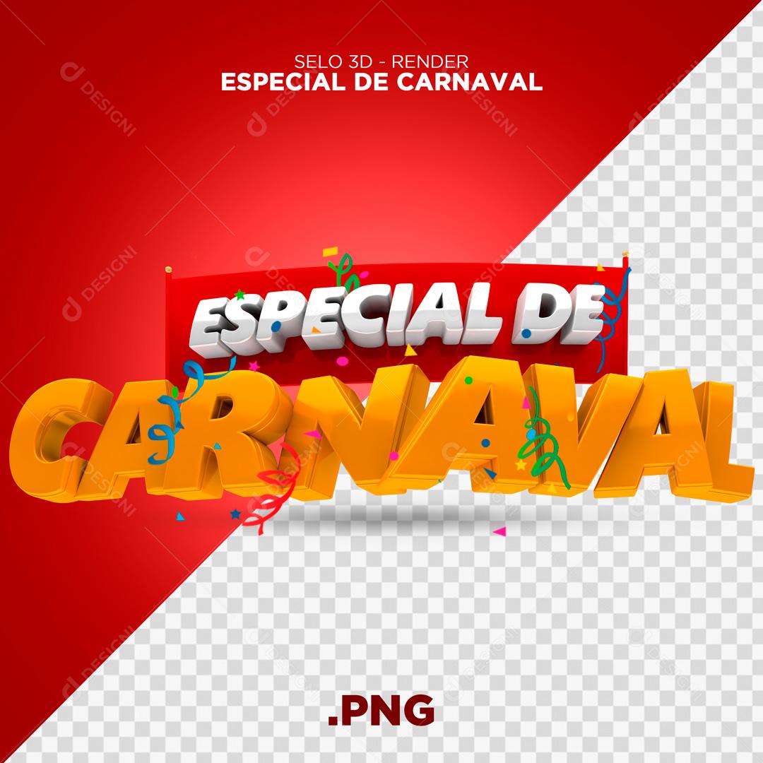 Selo 3D Para Composição Especial De Carnaval PSD Editável