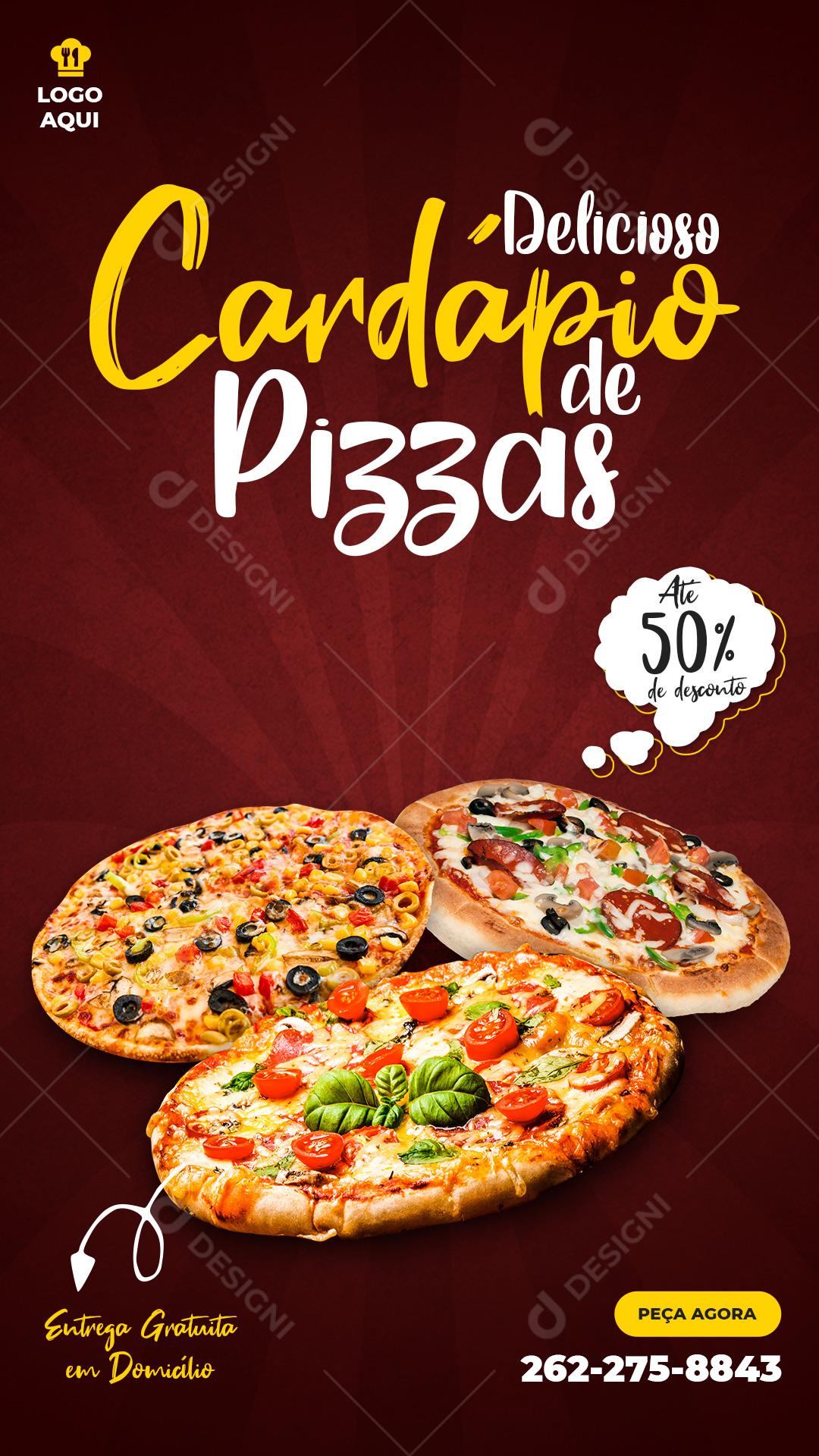 Super Delicioso Peça A Sua Pizza Agora Favorito Social Media PSD Editável