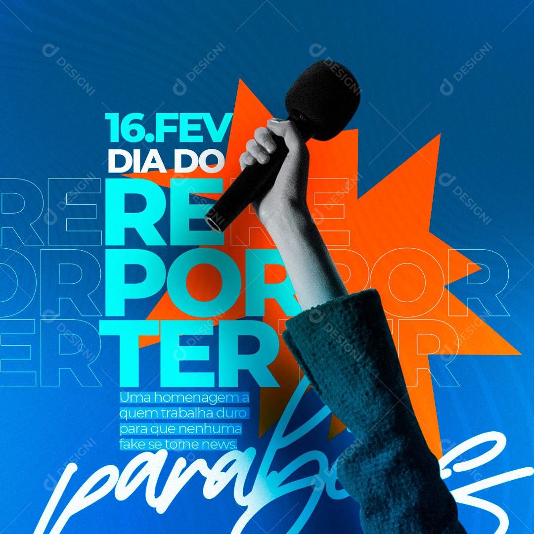 16 De Fevereiro Dia Do Repórter Social Media PSD Editável