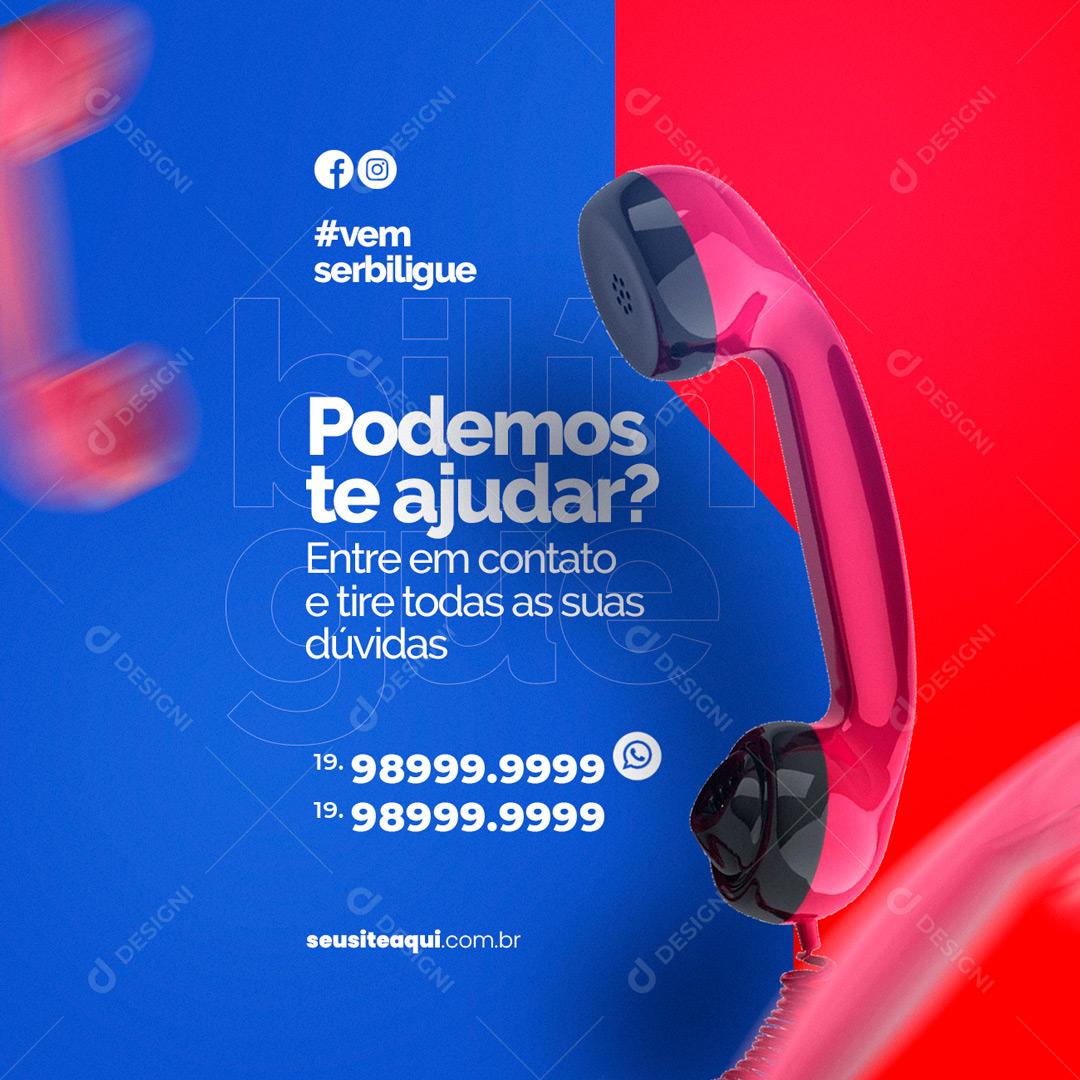 Social Media Escola de Idiomas Podemos Te Ajudar PSD Editável