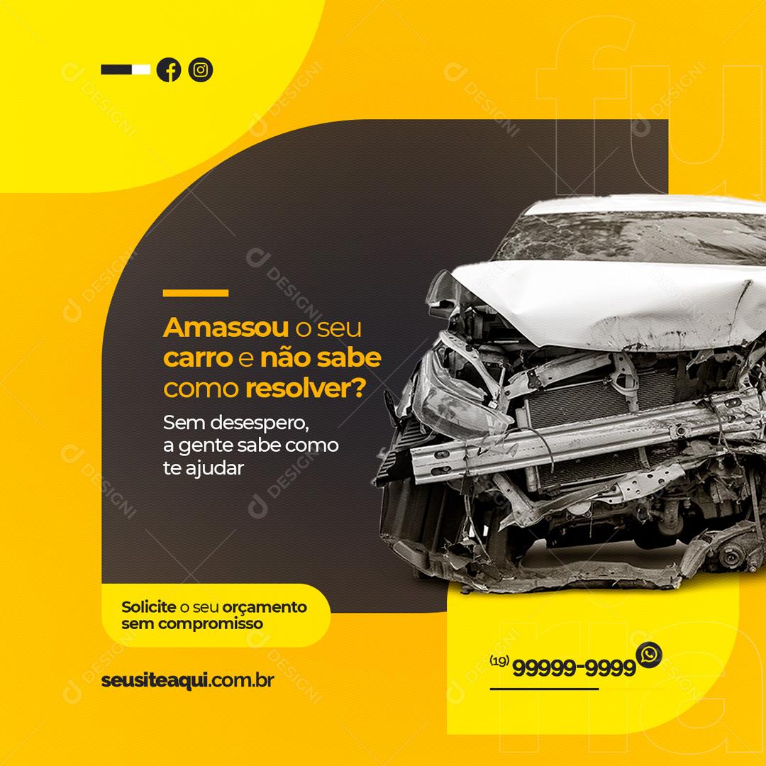 Social Media Amassou o seu carro e não sabe resolver Pintura Funilaria Automotiva PSD Editável