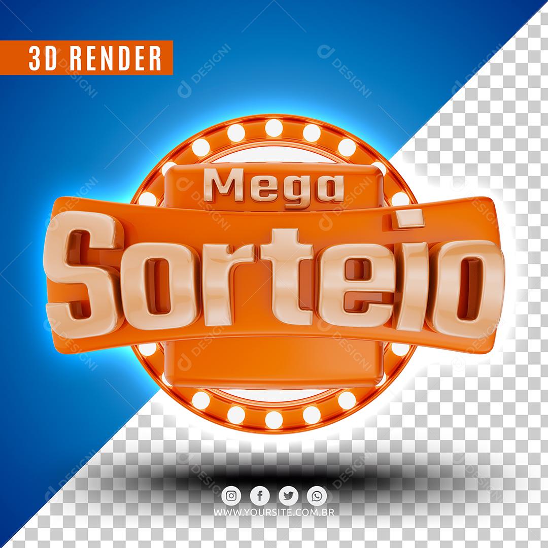 Mega Sorteio Selo 3D Para Composição PSD Premium