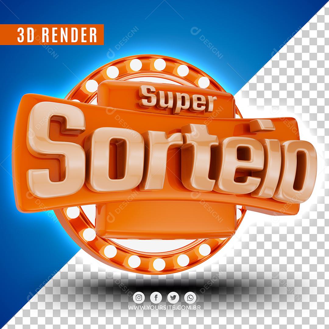 Super Sorteio Selo 3D Para Composição PSD Premium