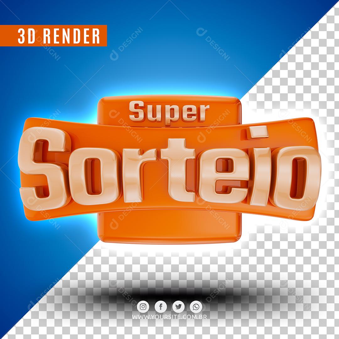 Super Sorteio Selo 3D Para Composição PSD Premium