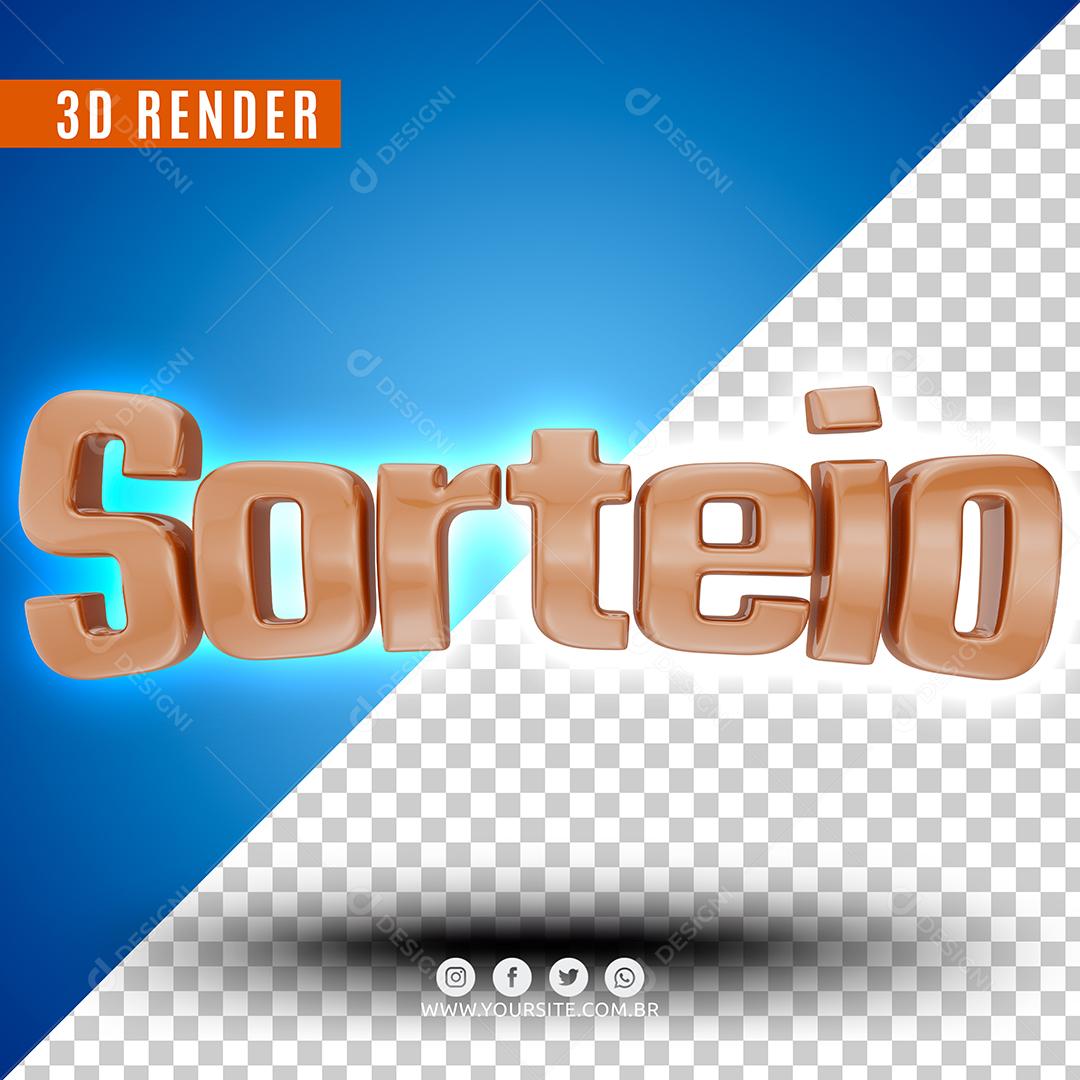 Sorteio Texto 3D Para Composição PSD Premium