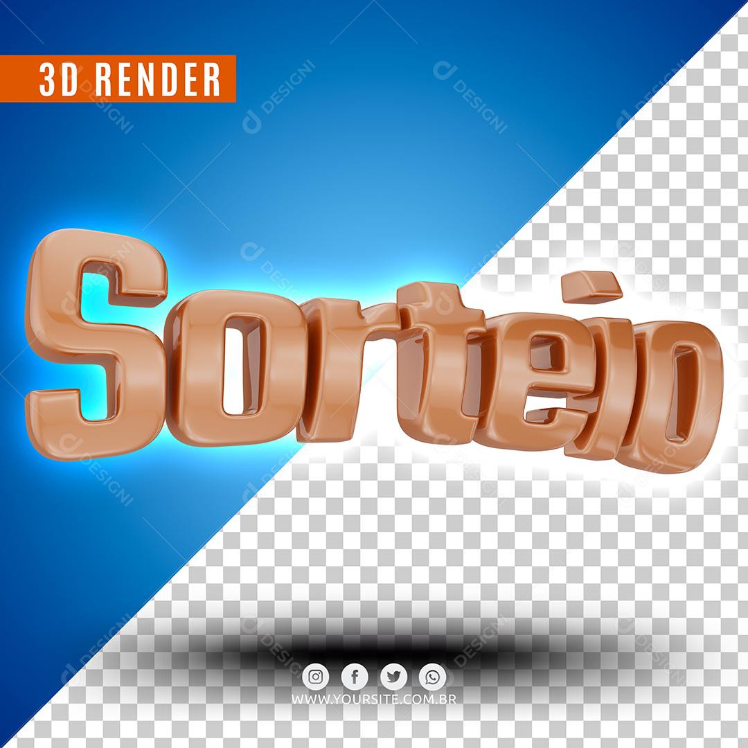 Texto 3D Sorteio Para Composição PSD Premium