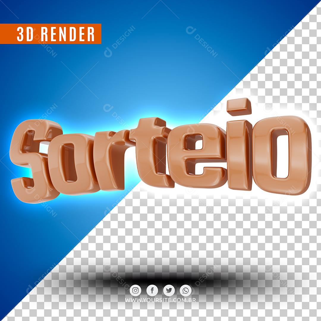 Sorteio Texto 3D Para Composição PSD Premium