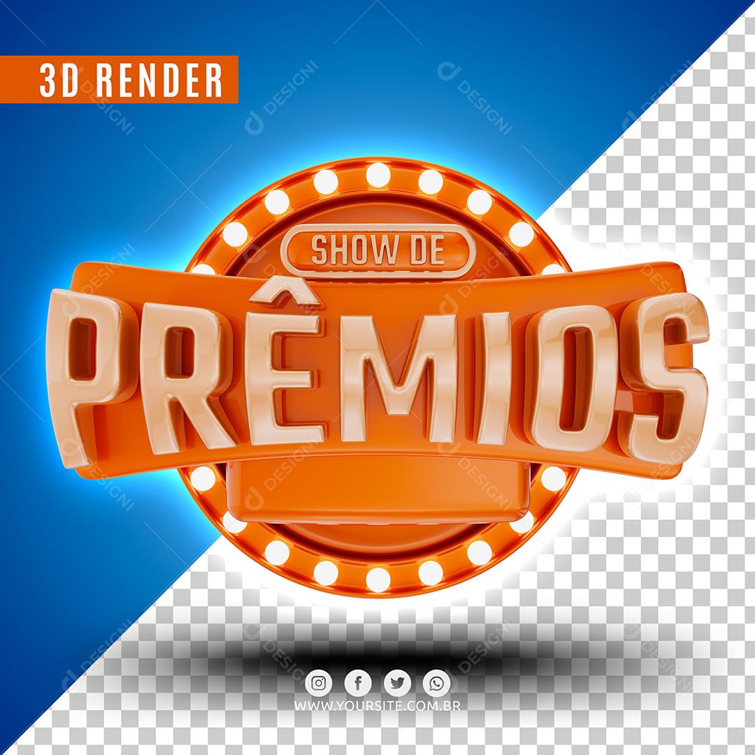 Show De Prêmios Laranjado Selo 3D Para Composição PSD Premium
