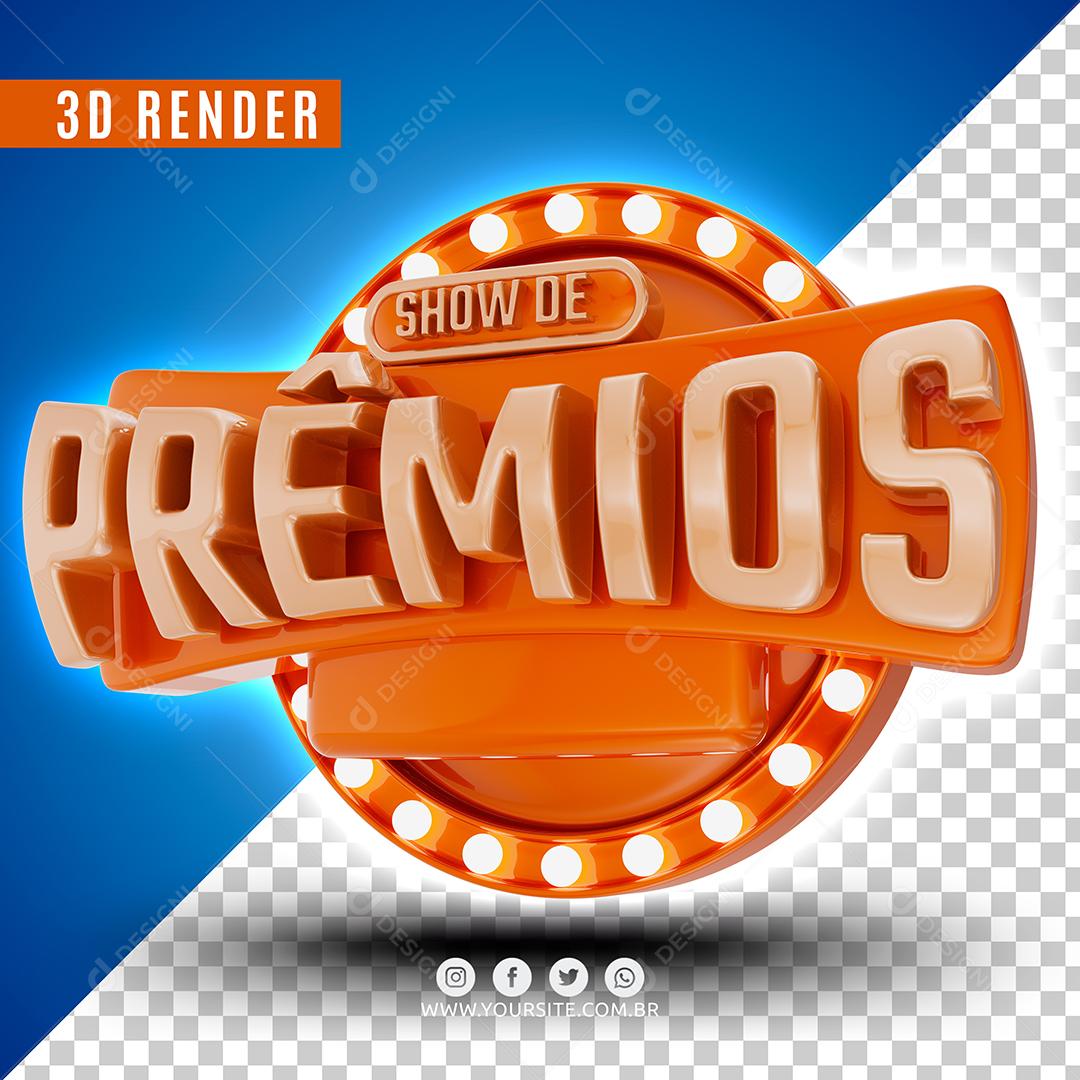Show De Prêmios Selo 3D Para Composição PSD Premium
