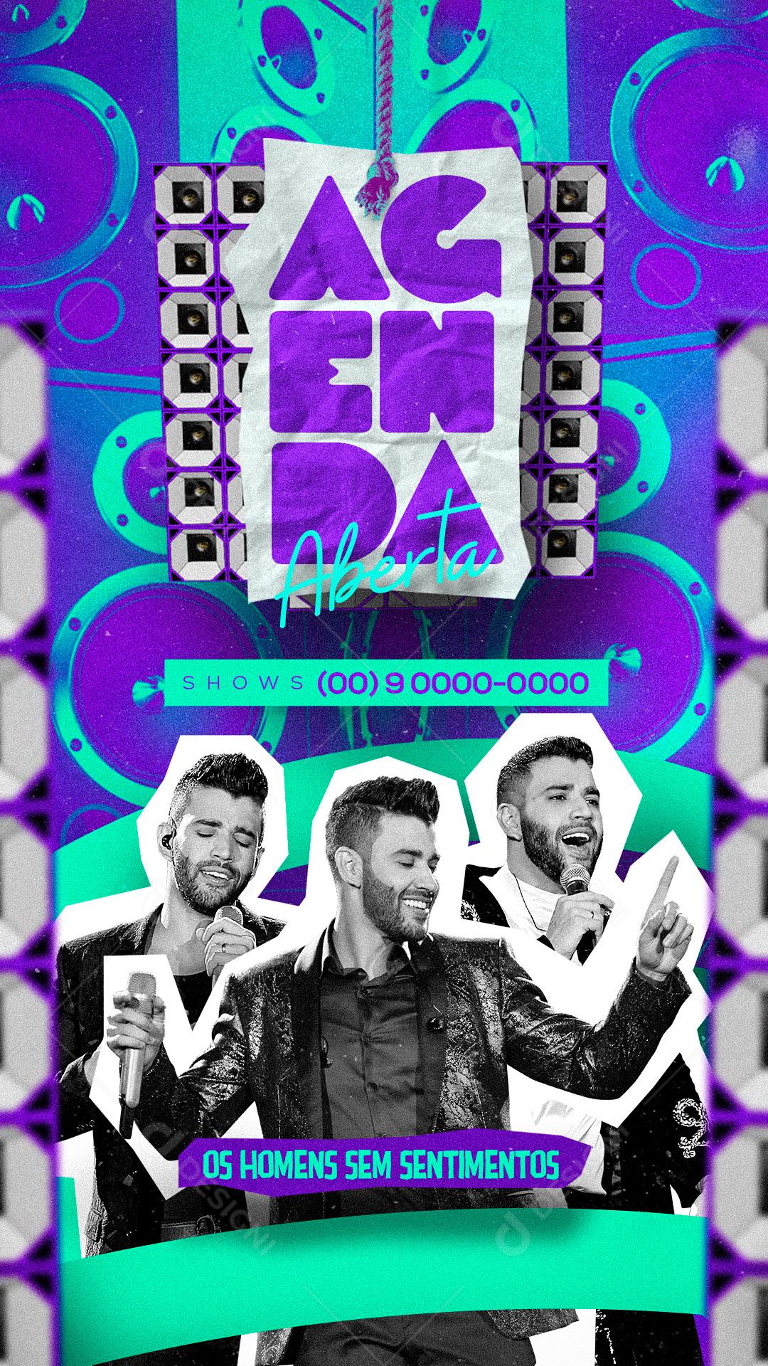 Social Media agenda aberta Gustavo Lima Flyers PSD Editável