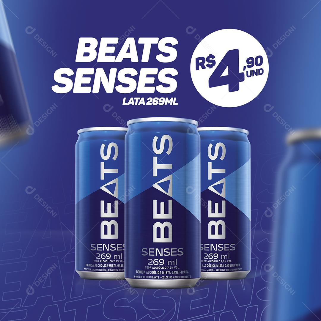 Social Media Beats senses 269 Ml Lata Cervejas PSD Editável