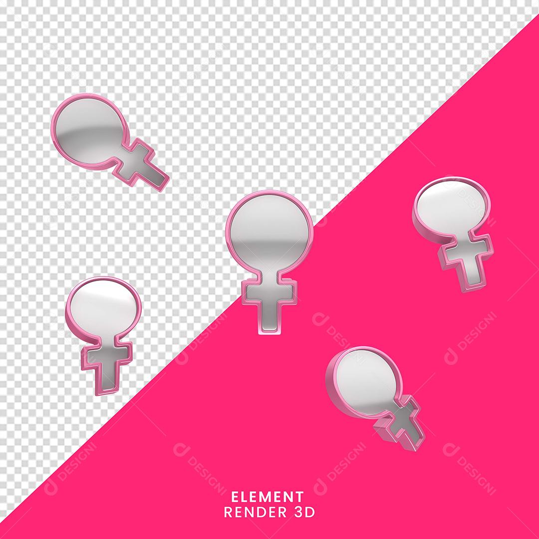 Ícone Do Dia Da Mulher 3D Para Composição PNG Transparente