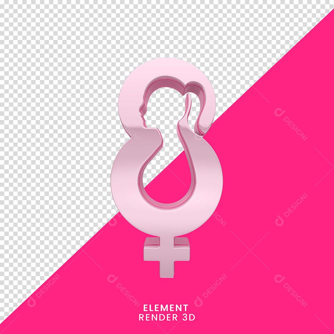 8 3D Do Dia Da Mulher Elemento Para Composição PNG Transparente