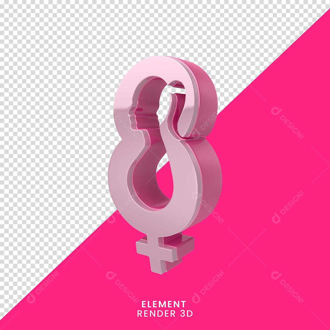 Elemento 8 3D Do Dia Da Mulher Para Composição PNG Transparente