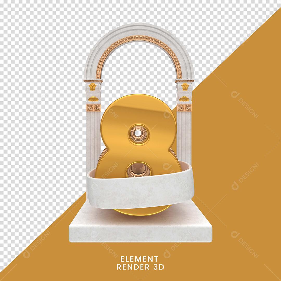 8 De Março Elemento 3D Do Dia Da Mulher Para Composição PNG Transparente