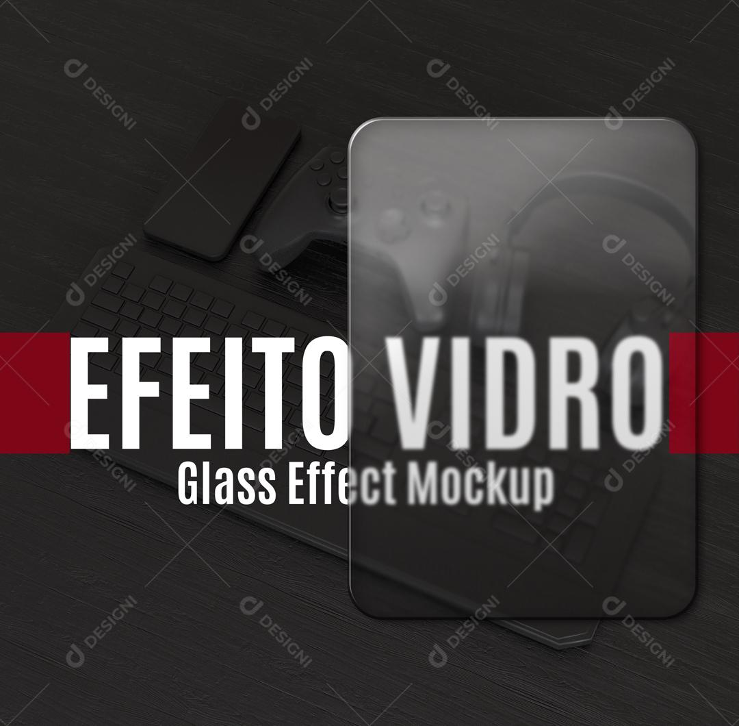 Efeito De Vidro Mockup PSD Editável