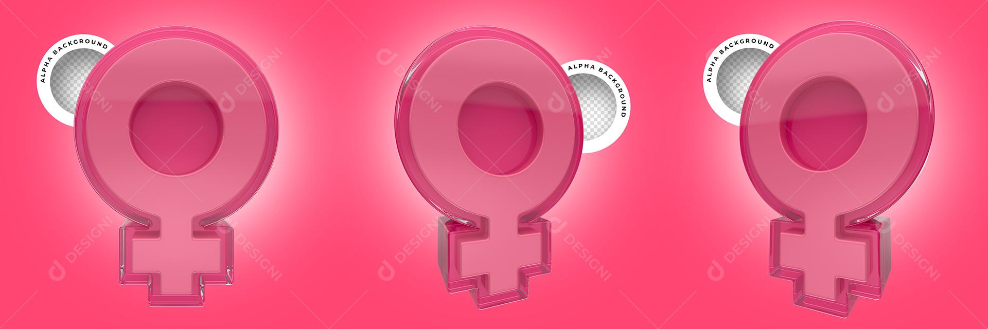 Ícone 3D De Mulher Rosa Para Composição PSD Premium