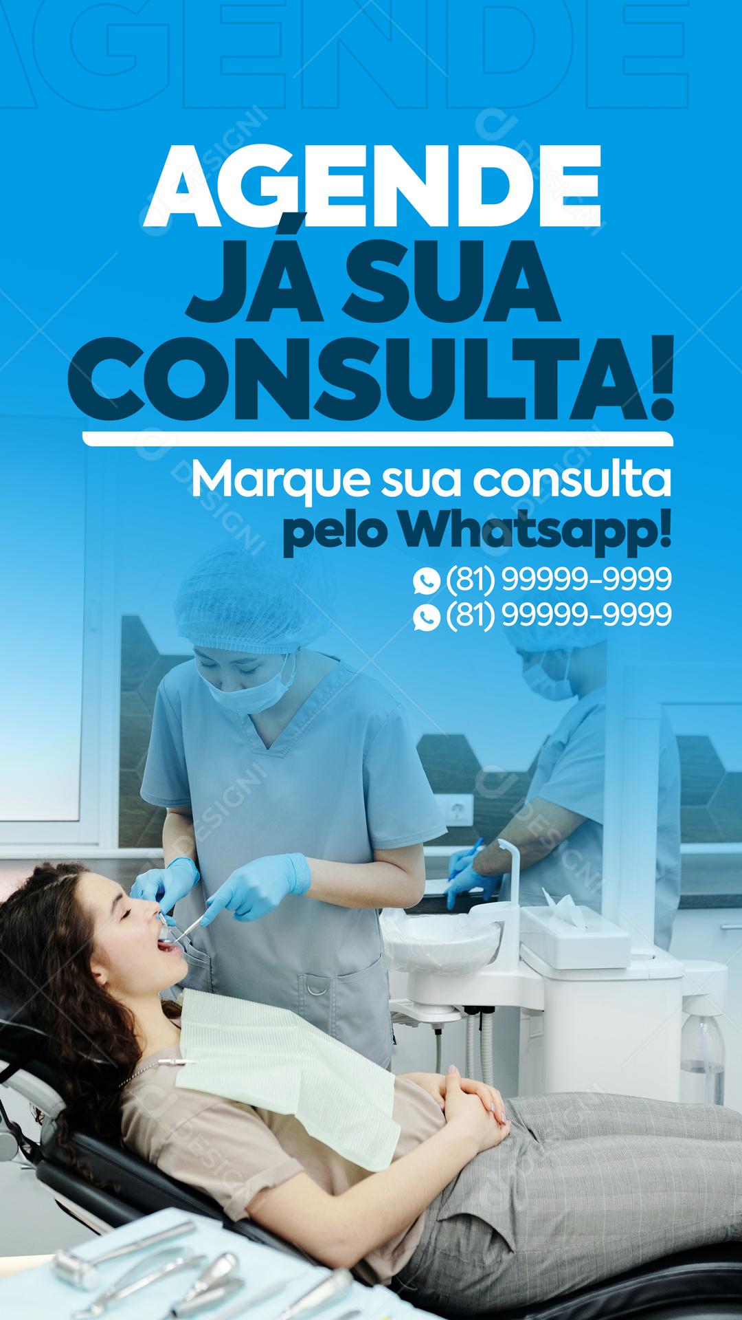 Agende já A Sua Consulta Dentista Social Media PSD Editável