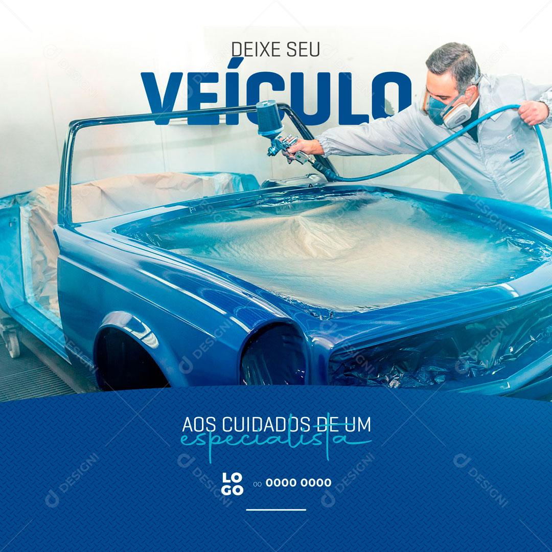 Post Carro Tinta Automotiva Deixe Seu Veículo Novo Social Media PSD Editável