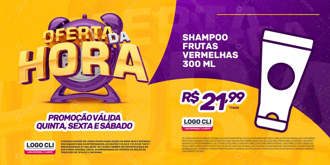 Shampoo Frutas Vermelhas Ofertas Da Hora Social Media PSD Editável