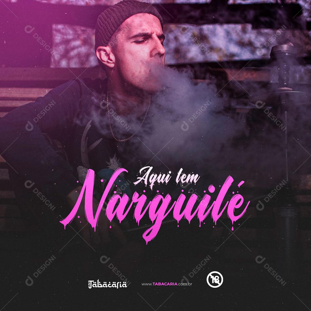 Aqui Tem Narguilé Essência Social Média PSD Editável
