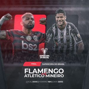 Final da Supercopa  Flamento x Atlético Mineiro Social Media PSD Editável