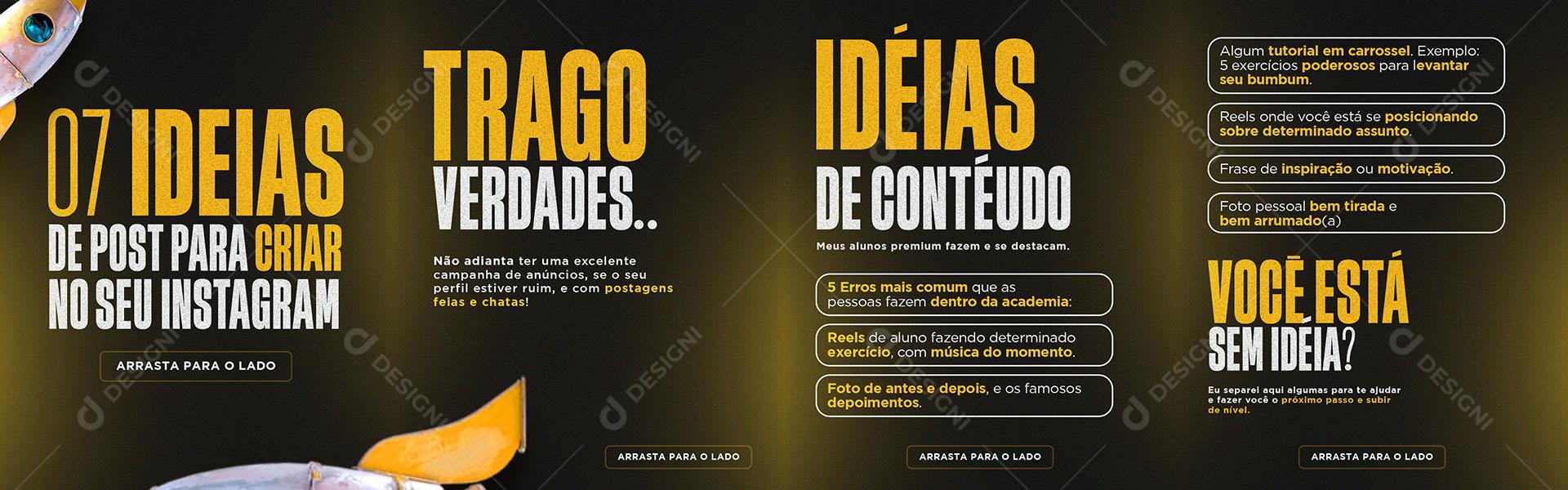 Carrossel Interativo Instagram 07 Ideias Social Media PSD Editável