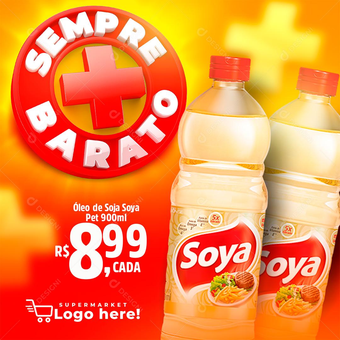 Social Media Sempre Mais Barato Supermercados PSD Editável